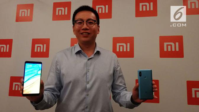 Head of Xiaomi South Pacific Region dan Country Manager Indonesia, Steven Shi, ketika peluncuran Redmi Note 5, Selasa (18/4/2018). Liputan6.com/ Andina Librianty
