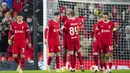 Penyerang Liverpool, Cody Gakpo, melakukan selebrasi setelah mencetak gol ke gawang LASK dalam duel matchday 5 Grup E Liga Europa 2023/2024 di Stadion Anfield, Jumat (1/12/2023). Hasil ini memastikan langkah Liverpool lolos ke babak 16 besar Liga Europa 2023/2024. Mereka kini duduk di puncak klasemen Grup E dengan 12 poin dari 5 laga. (AP Photo/Jon Super)