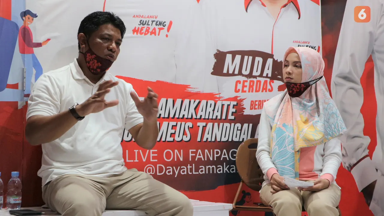 Calon gubernur Sulteng, Hidayat Lamakarate saat jadi pembicara diskusi kepemudaan