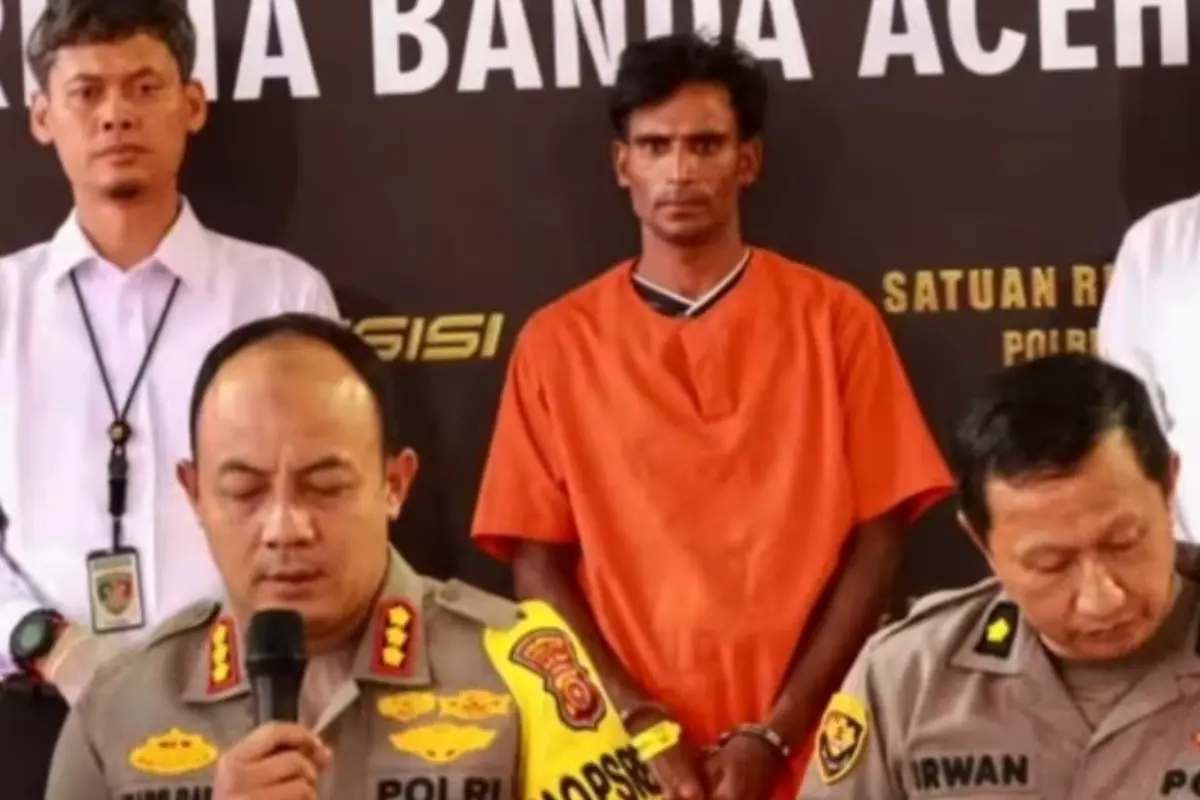 Tersangka MA kasus penyelundupan etnis Rohingya. (Courtesy: Polresta Banda Aceh)
