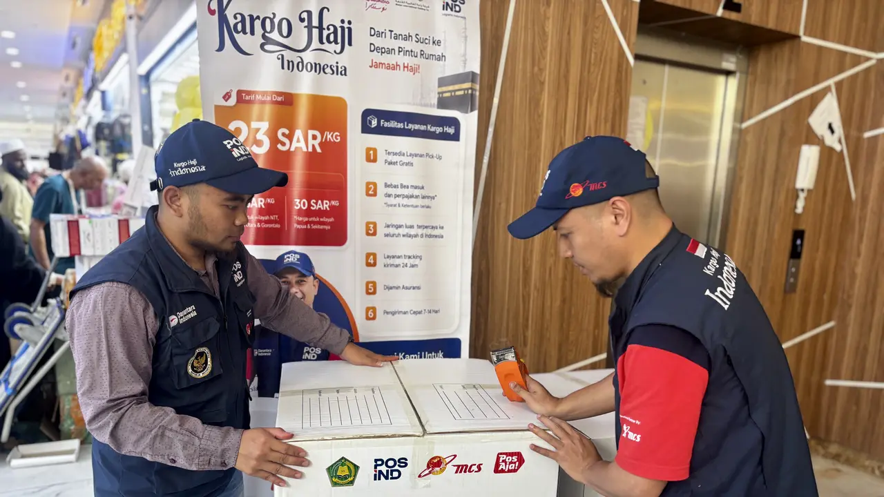 Layanan Kargo Haji oleh Pos Indonesia di Makkah, 8 Juni 2026. (Asnida Riani/Liputan6.com/Media Center Haji)