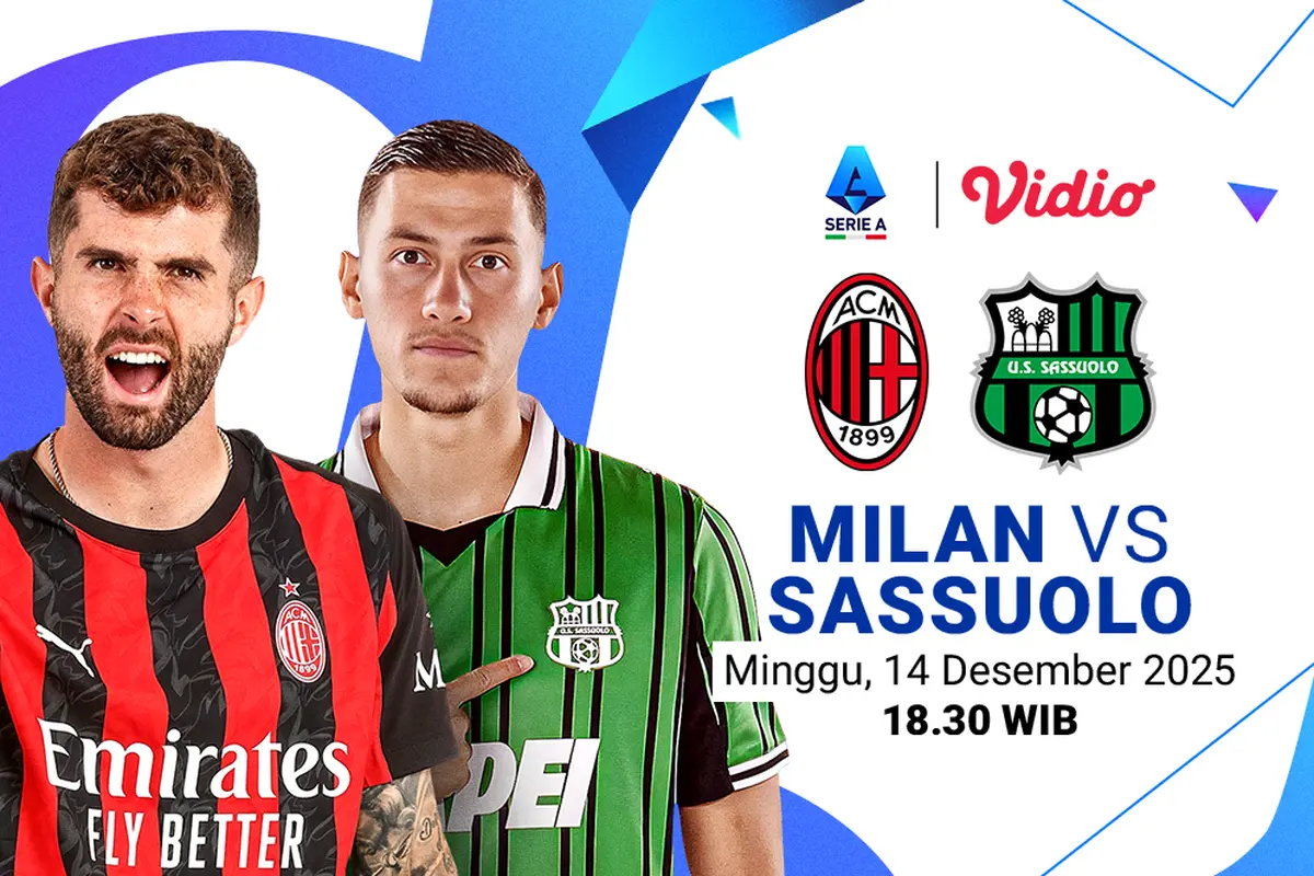 Saksikan AC Milan vs Sassuolo eksklusif di Vidio. (dok. vidio.com)
