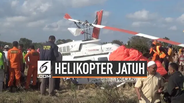 VIDEO: Helikopter Jatuh di Lombok Tengah, Ini Kesaksian Warga