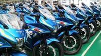 Suzuki GSX-R150 menjadi penantang Honda CBR150R dan Yamaha R15. (Herdi/Liputan6.com)