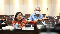 Menteri Keuangan (Menkeu) Sri Mulyani Indrawati dalam rapat kerja bersama DPR di Jakarta, 19 Januari 2022. Dok Kemenkeu