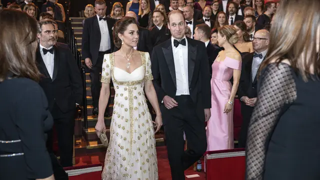 Pangeran William dan Kate Middleton di BAFTA 2020 (Jeff Gilbert/Pool via AP)