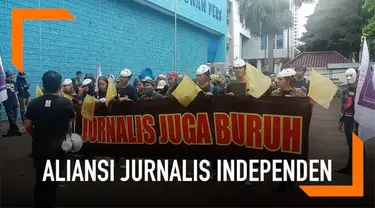 Aliansi Jurnalis Independen atau AJI kembali turun dalam May Day 2019 di Jakarta.