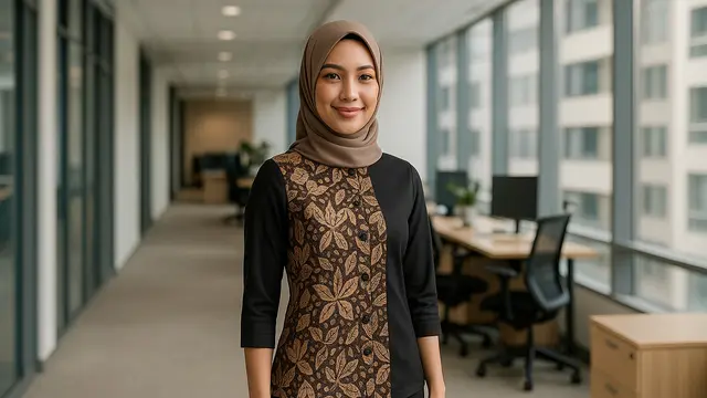 7 Model Atasan Batik Kantoran Slim Fit untuk Wanita, Elegan dan Profesional