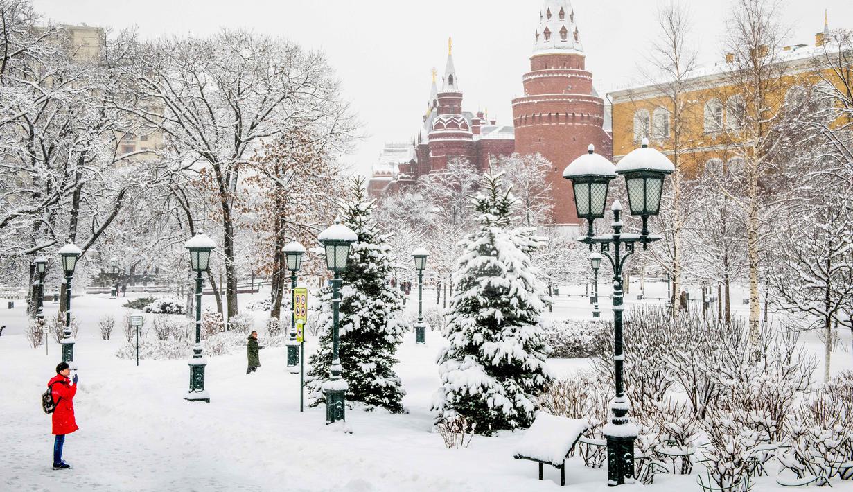 FOTO Keindahan Kota Moskow Berselimut Salju bak Negeri 
