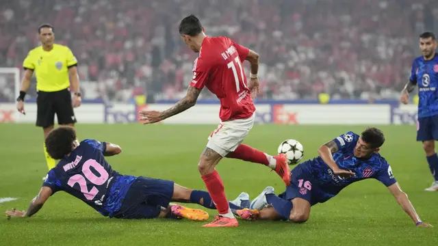 Foto: Di Maria Pimpin Benfica Cukur Atletico Madrid 4 Gol Tanpa Balas di Liga Champions