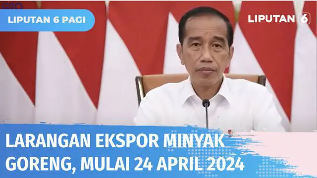 Mulai tanggal 24 April 2022, Presiden Jokowi melarang ekspor minyak goreng dan bahan bakunya hingga batas waktu yang tidak ditentukan. Kebijakan dikeluarkan setelah rapat tentang pemenuhan kebutuhan pokok, bertujuan untuk terpenuhinya stok Dalam Nege...