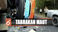 Selain mengakibatkan korban jiwa dan luka, kedua kendaraan rusak parah.