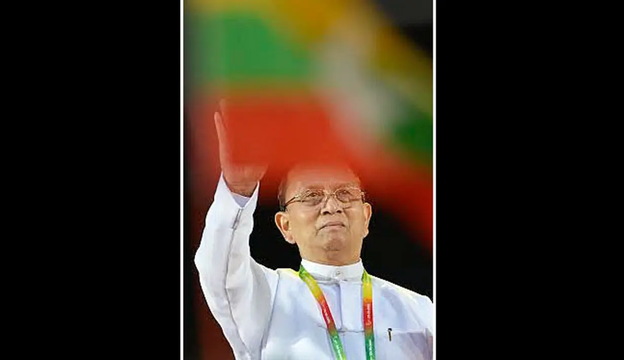 Dalam upacara penutupan, Presiden Myanmar U Thein Sein hadir untuk memberikan sambutan (Antara Foto/Prasetyo Utomo) 