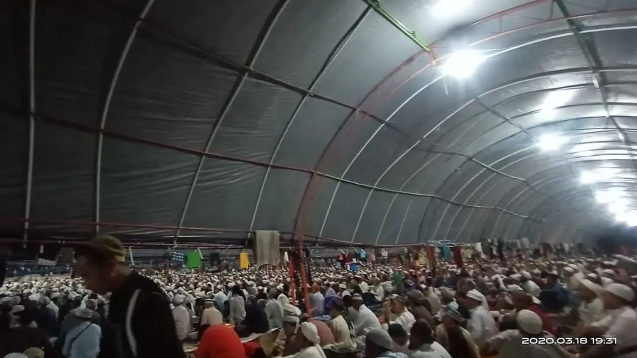 Ribuan orang hadir dalam Ijtima Dunia 2020 Zona Asia di Gowa. (Foto: LIputan6.com/Fauzan)