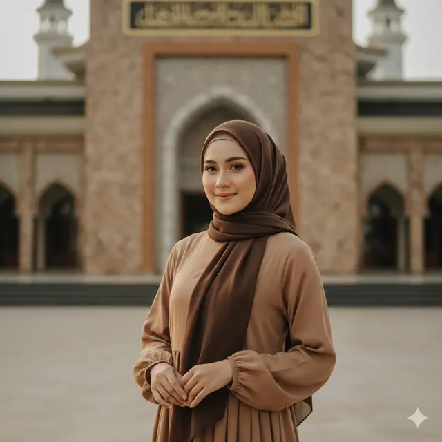 Warna Hijab yang Cocok untuk Gamis Earth Tone