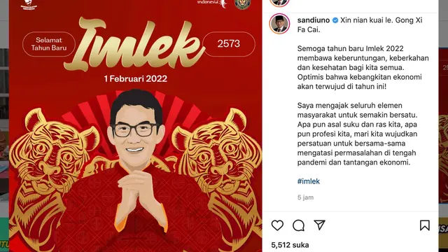 Unggahan Sandiaga Uno. (Foto: Dok. Instagram @sandiuno)