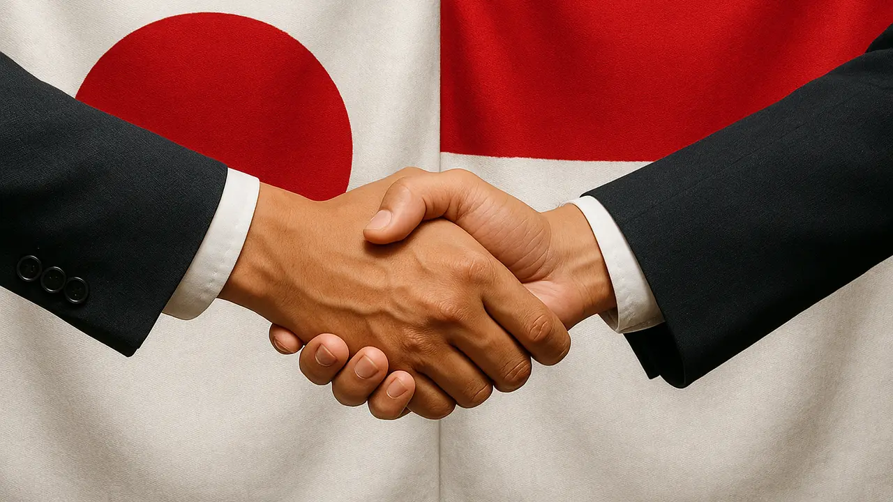 Ilustrasi persahabatan Indonesia-Jepang.