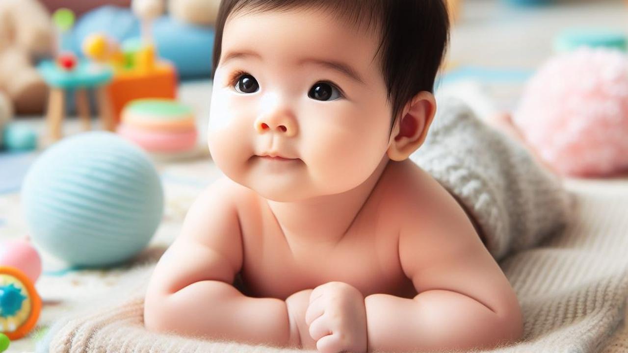 Ilustrasi Bayi Melakukan Tummy Time