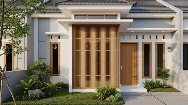 Roster Rumah Minimalis Modern yang Jadi Tren 2026 Model Kayu dengan Pola Kisi Rapat