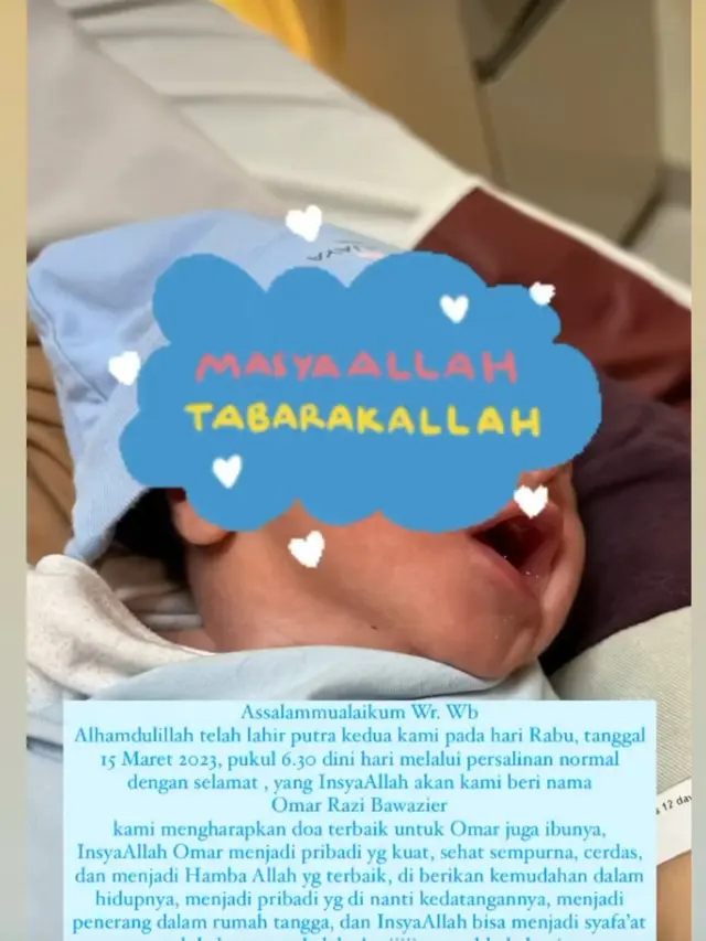 Wajah anak kedua Vebby Palwinta bikin penasaran