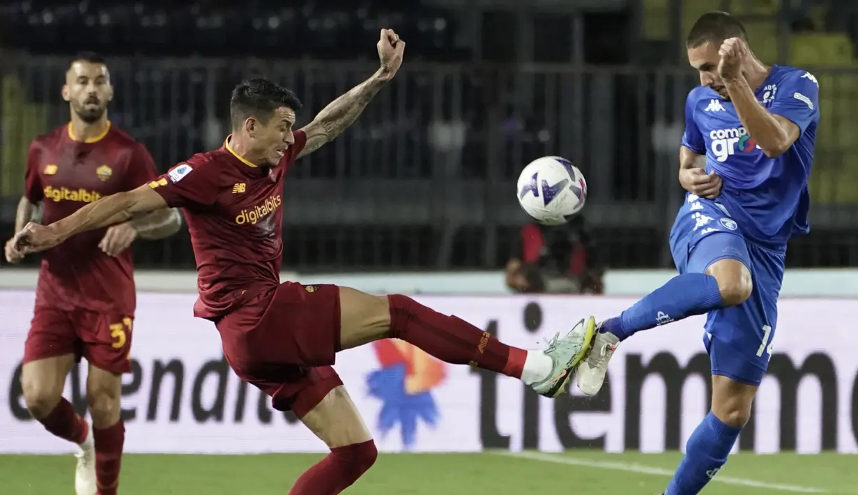 Berkat kemenangan tersebut, AS Roma berhak naik ke peringkat lima klasemen dengan poin 13, hanya selisih satu angka dari tiga tim teratas. Di sisi lain, Empoli terpuruk di peringkat 16 dengan poin 4. (Marco Bucco/LaPresse via AP)