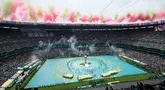 Piala Dunia 2026 resmi dimulai dengan ditandai dengan upacara pembukaan yang berlangsung di Stadion Azteca, Mexico City, Jumat (12/6/2026) dini hari WIB. (AP Photo/Ricardo Mazalan)