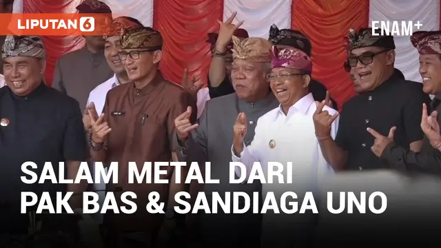 Bareng Pak Basuki, Sandiaga Uno Salam Metal di Pesta Kesenian Bali