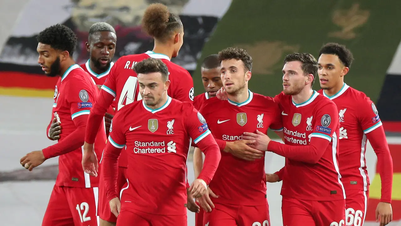 Diogo Jota Bawa Liverpool Hajar Midtjylland di Stadion Anfield
