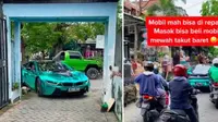 Crazy Rich Surabaya bawa mobil mewah masuk gang sempit (TikTok/tom.liwafa)