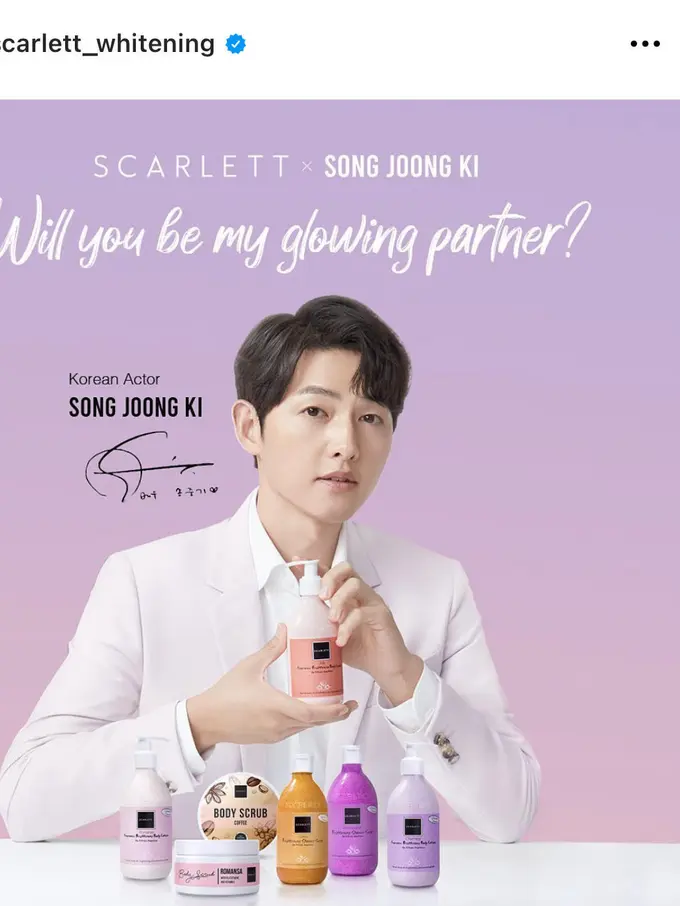Song Joong Ki Brand Ambassador Scarlett Whitening