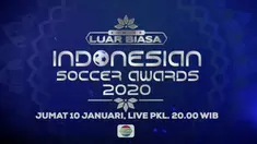 Berita video Indonesian Soccer Awards akan disiarkan secara langsung Indosiar pada Jumat (10/1/2020). Pillih gol dan pemain favoritmu di Indonesian Soccer Awards.