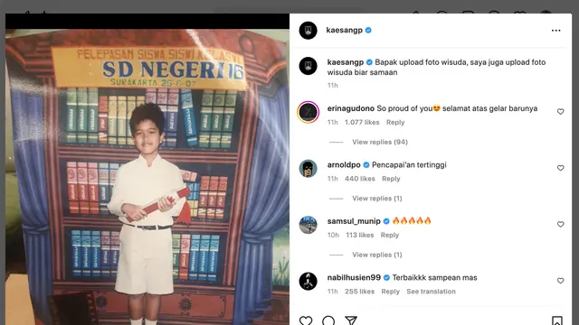 Unggahan Kaesang Pangarep. (Foto: Dok. Instagram @kaesangp)
