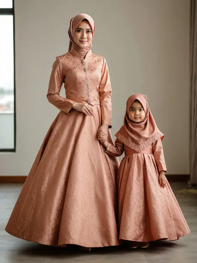Model Baju Gamis Brokat Couple Ibu dan Anak Perempuan