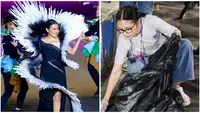 Usai tampil di Jember Fashion Carnival 2023, Prilly Latuconsina bersih-bersih sampah (Foto: Instagram prillylatuconsina96/maulanavisuals)