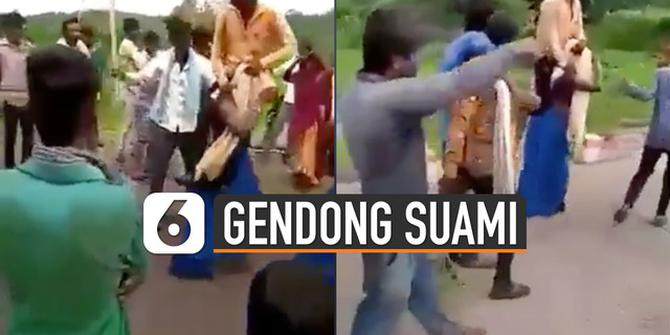 VIDEO: Viral Wanita Dihukum Gendong Suami Akibat Dituduh Selingkuh
