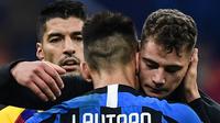 Barcelona mengubur asa Inter Milan ke 16 besar Liga Champions 2019-2020. Bermain di Giuseppe Meazza, Rabu (11/12/2019), Inter kalah 1-2 dari Barcelona. (AFP/Miguel Medina)