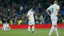 Ekspresi para pemain Real Madrid setelah timnya kalah dari Leganes pada perempat final Copa del Rey di Santiago Bernabeu stadium, Madrid, (24/1/2018). Leganes menang 2-1. (AP/Francisco Seco)