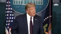 Presiden AS Donald Trump sempat bahas ledakan di Beirut, Lebanon, pada acara konferensi pers di Gedung Putih. Dok: Gedung Putih