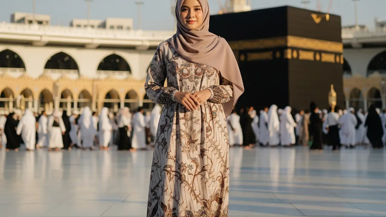 Model Gamis Batik Buat Umroh yang Anggun dan Nyaman