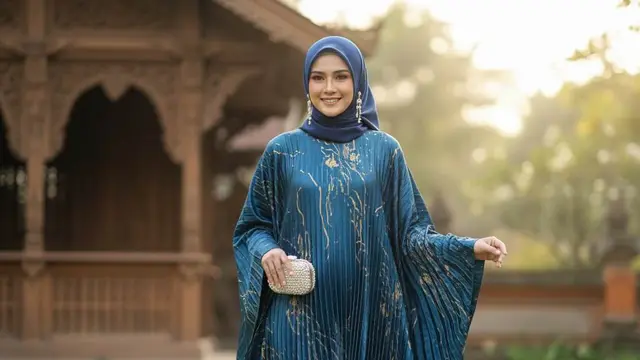 Model Gamis Batik Longgar Tampilan Syar'i