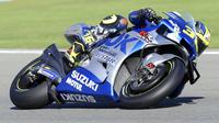 Pembalap Suzuki, Joan Mir, sukses meraih gelar juara MotoGP 2020. (AP Photo/Alberto Saiz)