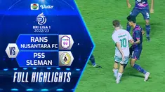 Berita video highlights pertandingan pekan kedua BRI Liga 1 antara RANS Nusantara FC melawan PSS Sleman, pada Jumat (29/7/22).