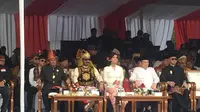 Ketua Umum PPP Romi tampil dengan kostum Gatot Kaca di acara Deklarasi Kampanye Damai Pemilu 2019.