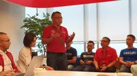 General Manager Corporate Social Responsibility Telkomsel, Tubagus Husniyullah, berbicara mengenai ambisi The NextDev Telkomsel jadi startup agregator terbesar di Indonesia. (Liputan6.com/ Agustin Setyo Wardani)