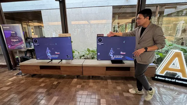 Samsung pamer deretan TV OLED 2024 dengan berbagai fitur berbasis AI. Liputan6.com/Yuslianson