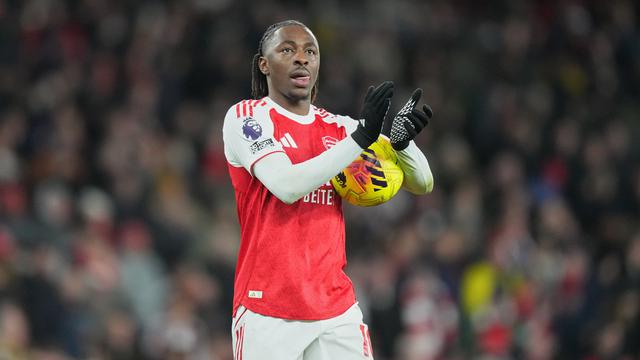 Winger Arsenal Eberechi Eze saat laga melawan Tottenham
