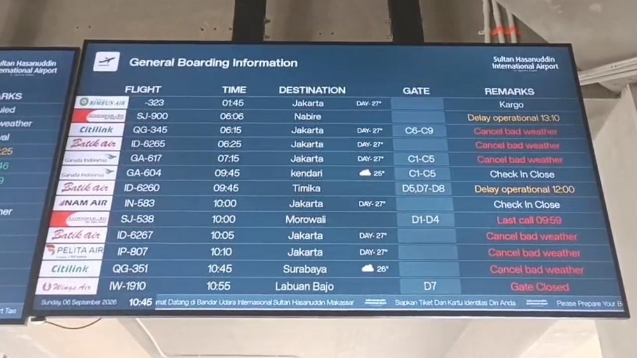 30 Jemaah Umrah Tertahan di Bandara Sultan Hasanuddin Akibat Erupsi Anak Krakatau