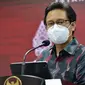 Menteri Kesehatan RI Budi Gunadi Sadikin memberikan keterangan pers usai Rapat Terbatas Evaluasi Pemberlakuan Pembatasan Kegiatan Masyarakat di Istana Merdeka Jakarta pada Senin, 18 April 2022. (Dok Sekretariat Kabinet RI)