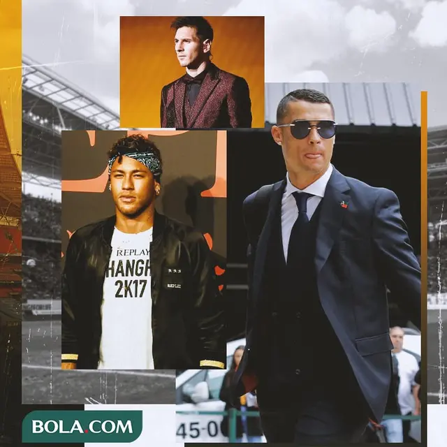 Ilustrasi - Cristiano Ronaldo, Lionel Messi, Neymar