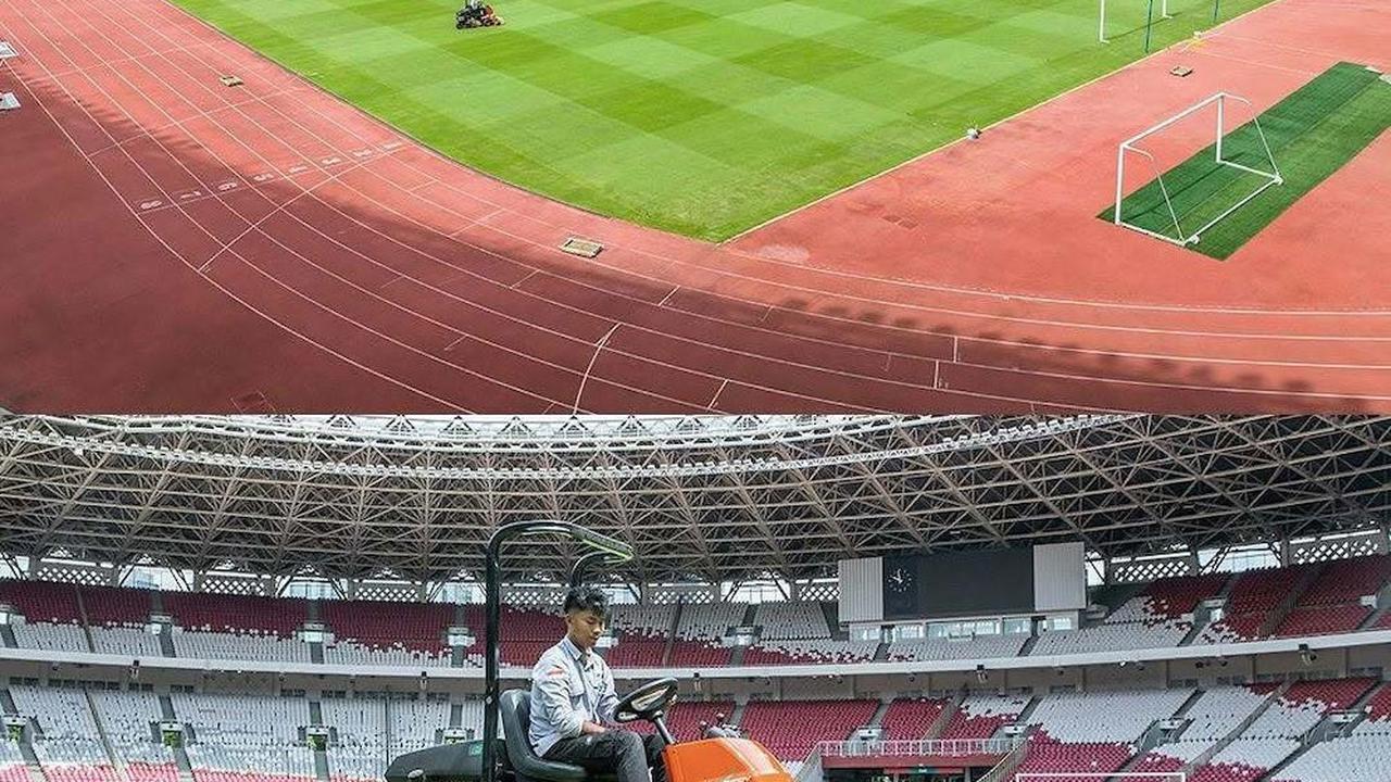 Kondisi terkini lapangan di Stadion Gelora Bung Karno (c) Instagram @love_gbk